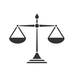 Law scales glyph icon justice and balance Vector Image
