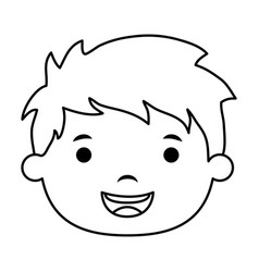 Cute little boy head comic character Royalty Free Vector