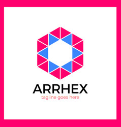Hexagon arrow logo Royalty Free Vector Image - VectorStock