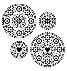 Scandinavian folk art pattern with flowers Vector Image