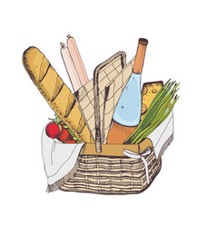 Get Picnic Basket Drawing Color Pictures