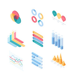 Round diagrams colorful flat collection on Vector Image