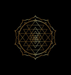 Sacred geometry and alchemy symbol sri yantra Vector Image