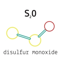 S2o disulfur monoxide molecule Royalty Free Vector Image