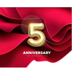 Anniversary 5 numbers poster template Royalty Free Vector