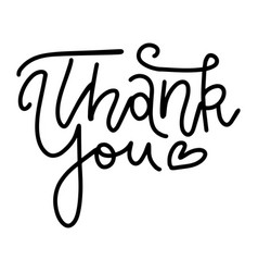 Thank you handwritten blach Royalty Free Vector Image