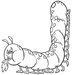 Caterpillar insect cartoon for coloring book Vector Image