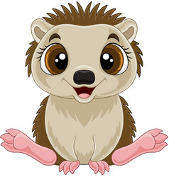 Adorable baby hedgehog sitting isolated Royalty Free Vector