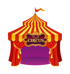 Circus striped tent with flags Royalty Free Vector Image