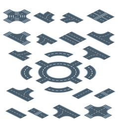 Isometric Elements Of Road Sections Royalty Free Vector