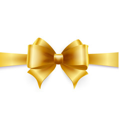 Golden bow and ribbons Royalty Free Vector Image