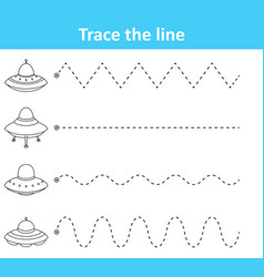 Trace line worksheet for preschool kids with space