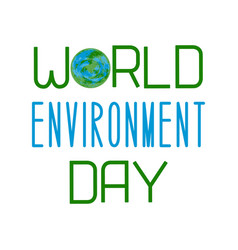 World environment day text with the name Vector Image