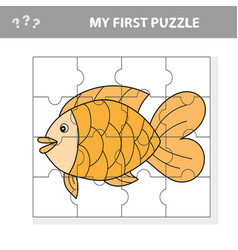 Fish in cartoon style education game for the Vector Image