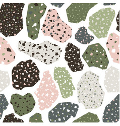 Terrazzo seamless pattern modern collage Vector Image