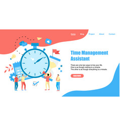 Webpage template time management assistant Vector Image