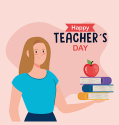 Happy world teachers day with globe earth Vector Image