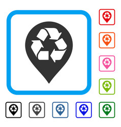 Refresh map marker framed icon Royalty Free Vector Image