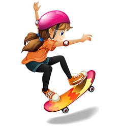 A young girl skateboarding Royalty Free Vector Image