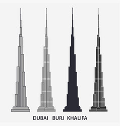 Dubai uae - march 4 2020 sketch of burj khalifa Vector Image