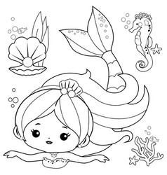 Beautiful mermaid with her guitar Royalty Free Vector Image