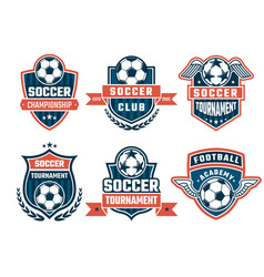 Soccer Football badge and labels Royalty Free Vector Image