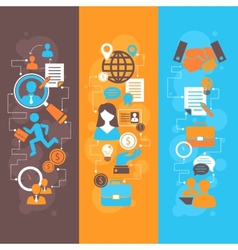 Job interview flat banner set Royalty Free Vector Image