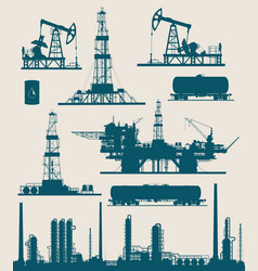 Oil industry set Royalty Free Vector Image - VectorStock