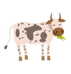 Cute cow cartoon sitting Royalty Free Vector Image