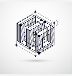 Technical blueprint black and white digital Vector Image