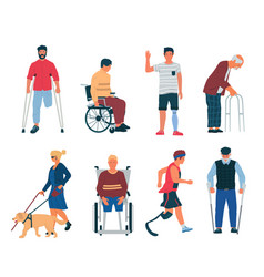 Disabled people with disabilities and prosthesis Vector Image