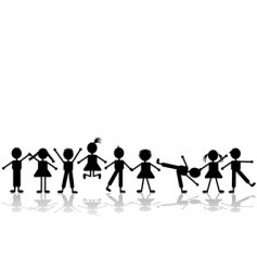 Children silhouettes Royalty Free Vector Image