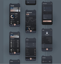 Blue and orange online banking ui ux gui screen Vector Image