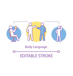 Body language concept icon Royalty Free Vector Image