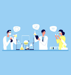 Cartoon laboratory test tube and flask characters Vector Image