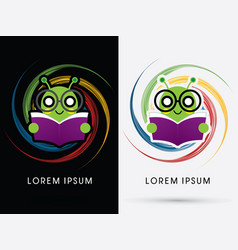Bookworm in apple Royalty Free Vector Image - VectorStock
