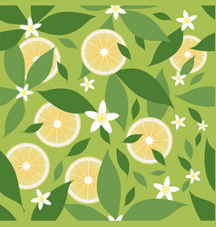 Seamless pattern lemon slices and orange Vector Image