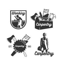 Carpentry tools logo templates Royalty Free Vector Image