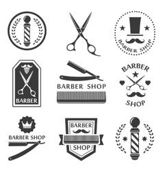 Barber shop logo labels badges vintage Royalty Free Vector