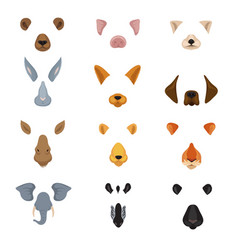 Animal masks video chat dog cat fox bear Vector Image