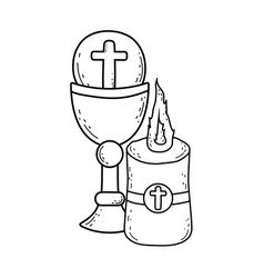 Sacred chalice with first communion Royalty Free Vector