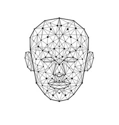 Abstract human head low poly wireframe Royalty Free Vector