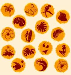 Tropical grunge buttons Royalty Free Vector Image