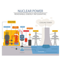 Renewable energy infographic nuclear power Vector Image