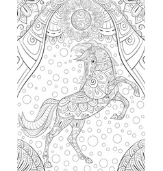 Adult coloring bookpage a cute horse image for Vector Image