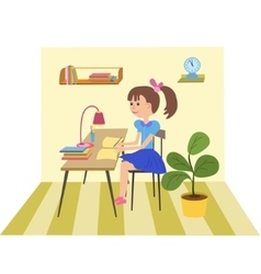 Girl Homework Cartoon Vector Images Over 2 300