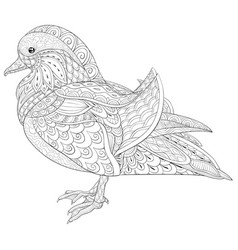 Duck or goose cartoon coloring page Royalty Free Vector