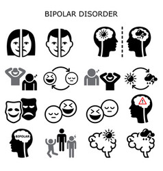 Identity problems bipolar disorder fake faces Vector Image