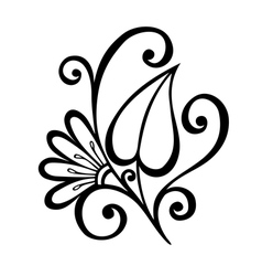 Original decorative leaf with ornament Royalty Free Vector