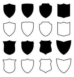 Shields outline Royalty Free Vector Image - VectorStock